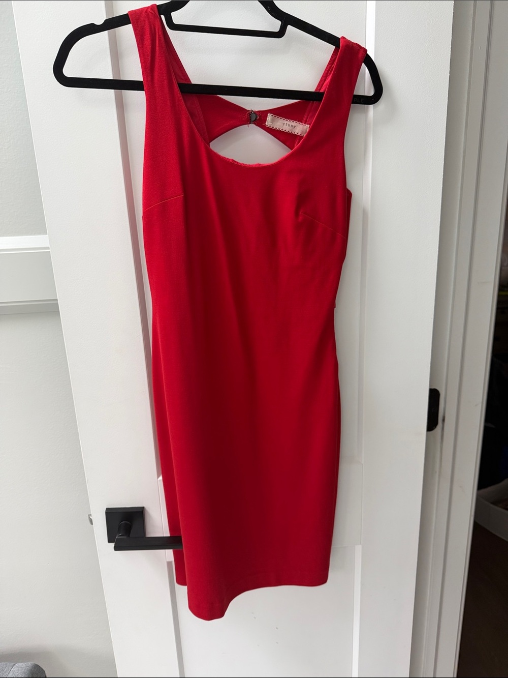 Classic Red Sleeveless Mini Dress with Back Cutout